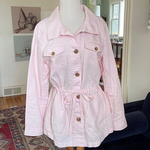 Talbots Pink Cotton Utility Jacket, Size L